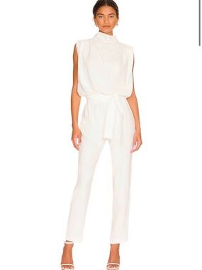 Amanda Uprichard Fabienne Jumpsuit in Ivory - Size L - EUC